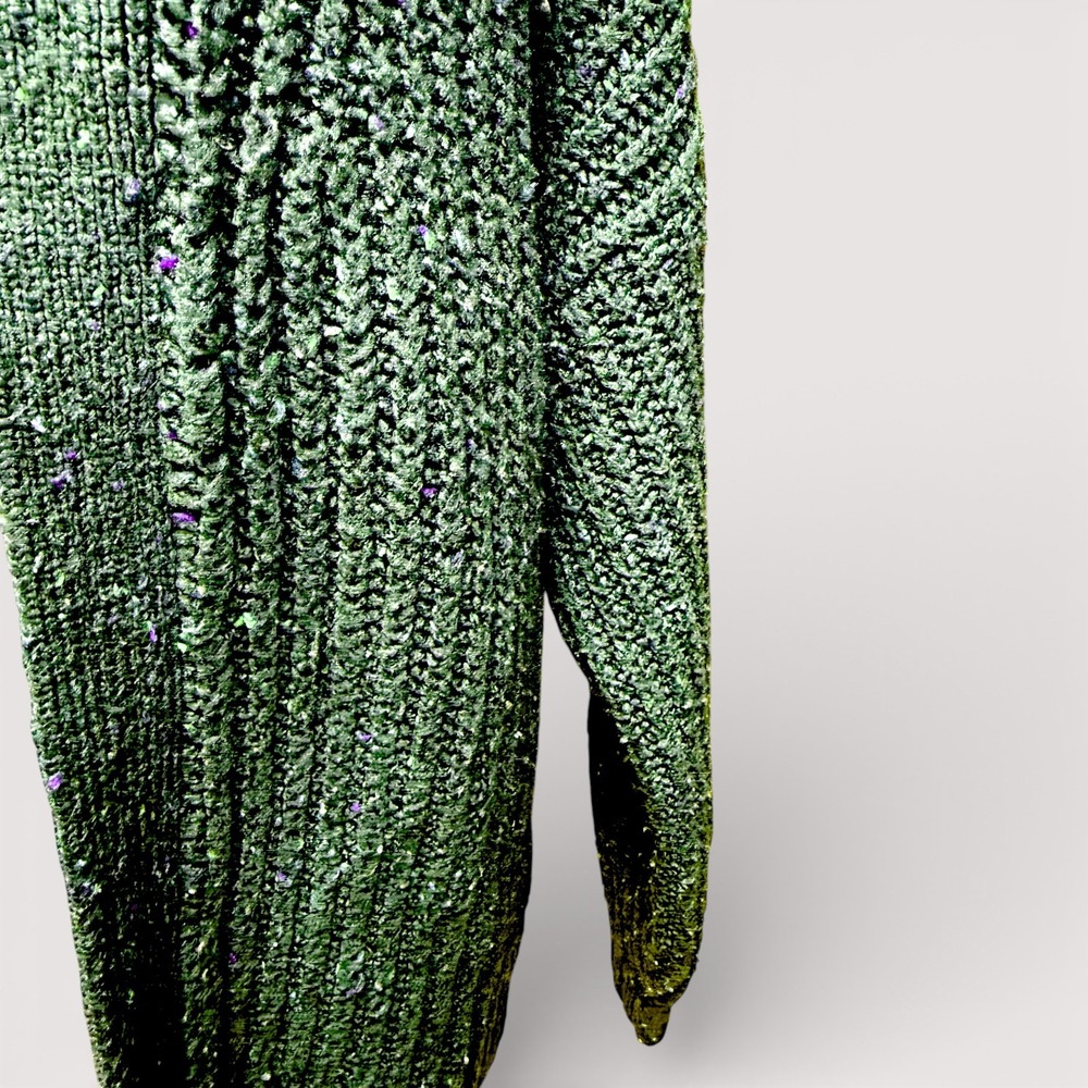 American Eagle Olive Green Open Front Textured Cardigan  Womens M Cottagecore - Picture 4 of 14